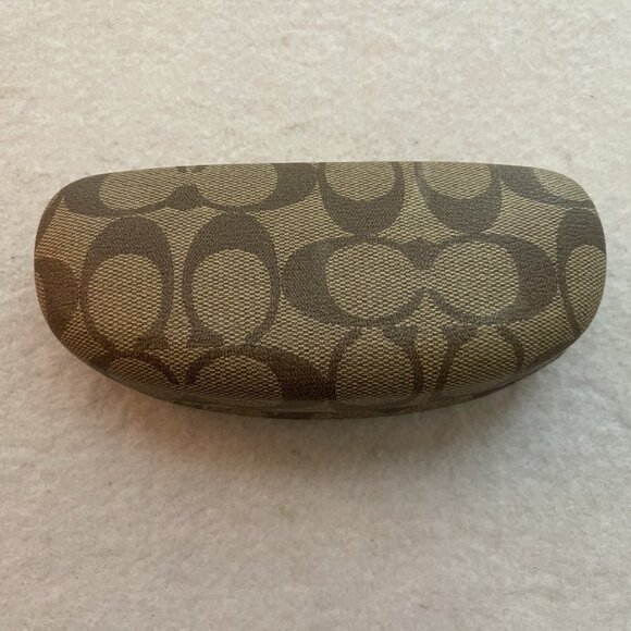 Coach Eyeglass Case Signature C Monogram Brown Sunglasses Clamshell - Picture 14 of 15